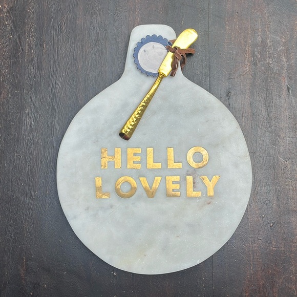 New-Anthropologie Marble and Brass Cheese Board - Picture 2 of 8